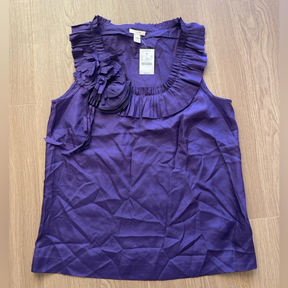 💜 J.Crew Silk Jardin Top | Purple | Size 8 | NWT Rare Holiday 2009 Collection